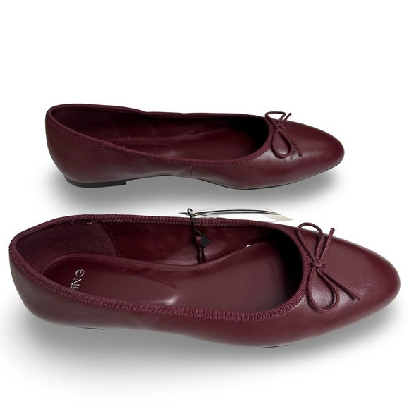 Mango Burgundy Women's Ballet Flats size 7.5 NWT - Picture 5 of 10
